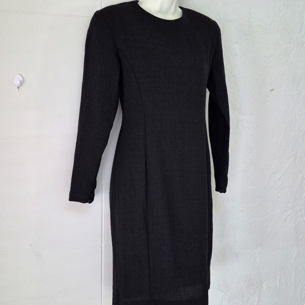 Vintage Ann Klein II Long Sleeve Professional Dress w/Shoulder Pads 2P